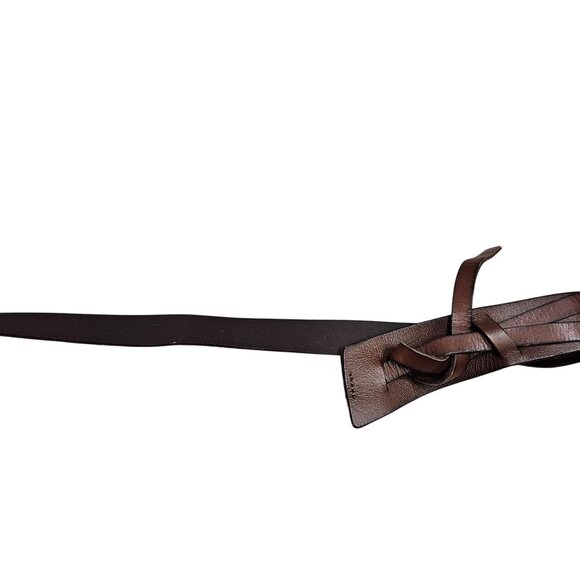 Brown Genuine Leather Adjustable‎ Belt With Knot Design For Women Size M 34 Boho - Picture 4 of 10
